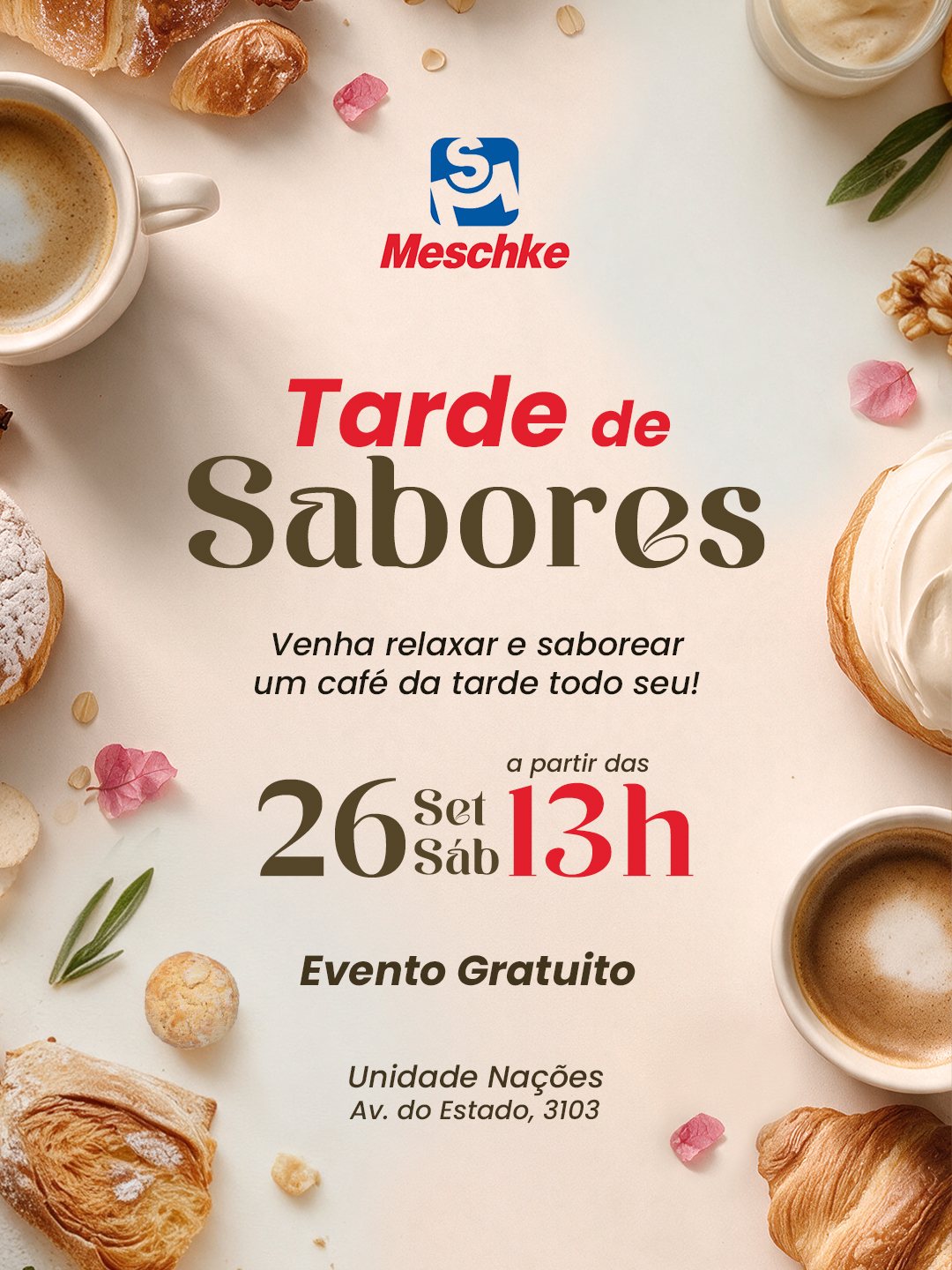 Arte do post de feed Tarde de Sabores